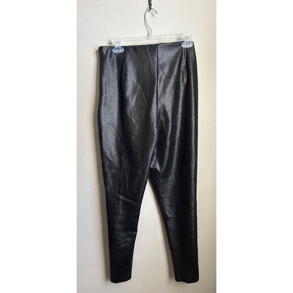 Tahari Faux Leather Black Snakeskin High Waisted Leggings Womens Size Large - Picture 7 of 8